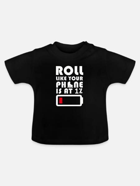 Inline Skater - Baby Bio-T-Shirt mit Rundhals - Schwarz