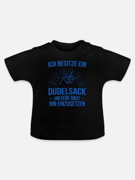 Dudelsack Dudelsackspieler Sackpfeife - Baby Bio-T-Shirt mit Rundhals - Schwarz