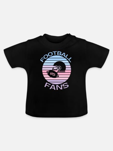 Fußballfans - Baby Bio-T-Shirt mit Rundhals - Schwarz