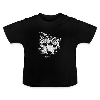 Schneeleopard - Baby Bio-T-Shirt mit Rundhals - Schwarz - Vorne