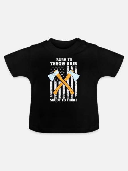 Axtwurf Axe Wurfspiel - Baby Bio-T-Shirt mit Rundhals - Schwarz
