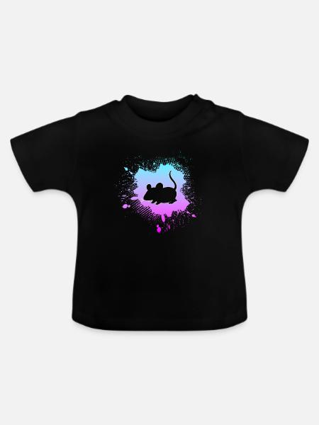 Maus - Baby Bio-T-Shirt mit Rundhals - Schwarz