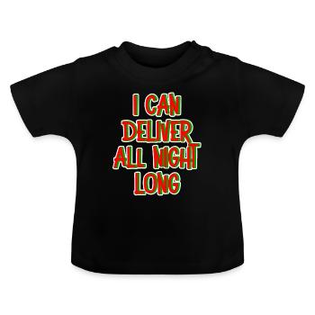 Je peux livrer toute la nuit 4 - T-shirt bio col rond Bébé - noir - Devant