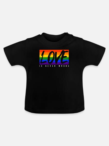 LGBTQ-Liebe ist nie falsch - Baby Bio-T-Shirt mit Rundhals - Schwarz
