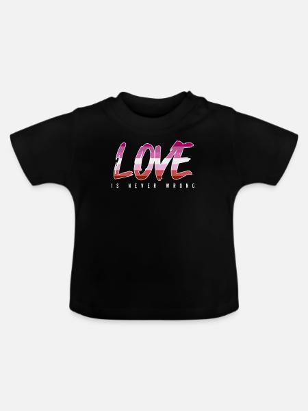 LGBTQ-Liebe ist nie falsch - Baby Bio-T-Shirt mit Rundhals - Schwarz