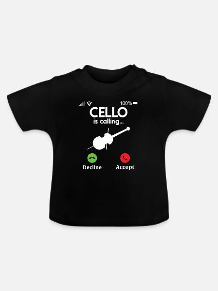 Cello -Musikinstrument - Baby Bio-T-Shirt mit Rundhals - Schwarz