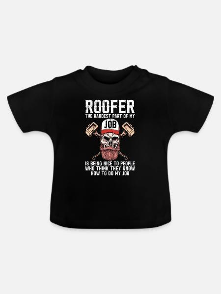 Dachdecker -Dachhäuser Reparaturen - Baby Bio-T-Shirt mit Rundhals - Schwarz