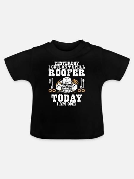 Dachdecker -Dachhäuser Reparaturen - Baby Bio-T-Shirt mit Rundhals - Schwarz