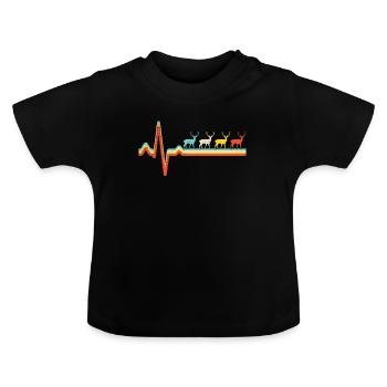 Deer Retro Heartbeat - T-shirt bio col rond Bébé - noir - Devant