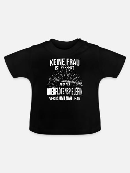 Querflöte Querflötenspieler Querflötist - Baby Bio-T-Shirt mit Rundhals - Schwarz