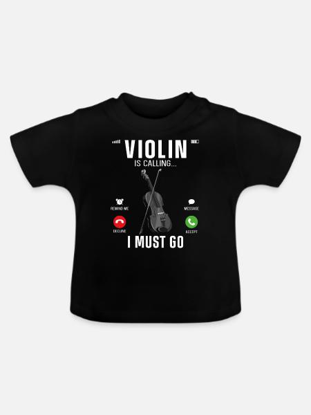 Violin Violinist Phone Display - Baby Bio-T-Shirt mit Rundhals - Schwarz