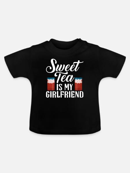 Süßer Tee Liebhaber Geschenke - Baby Bio-T-Shirt mit Rundhals - Schwarz