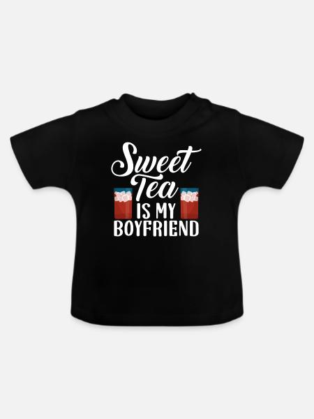 Süßer Tee Liebhaber Geschenke - Baby Bio-T-Shirt mit Rundhals - Schwarz