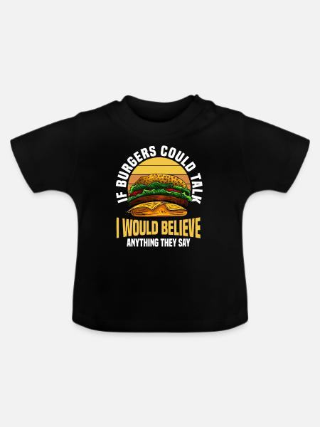 Burger Liebhaber - Baby Bio-T-Shirt mit Rundhals - Schwarz