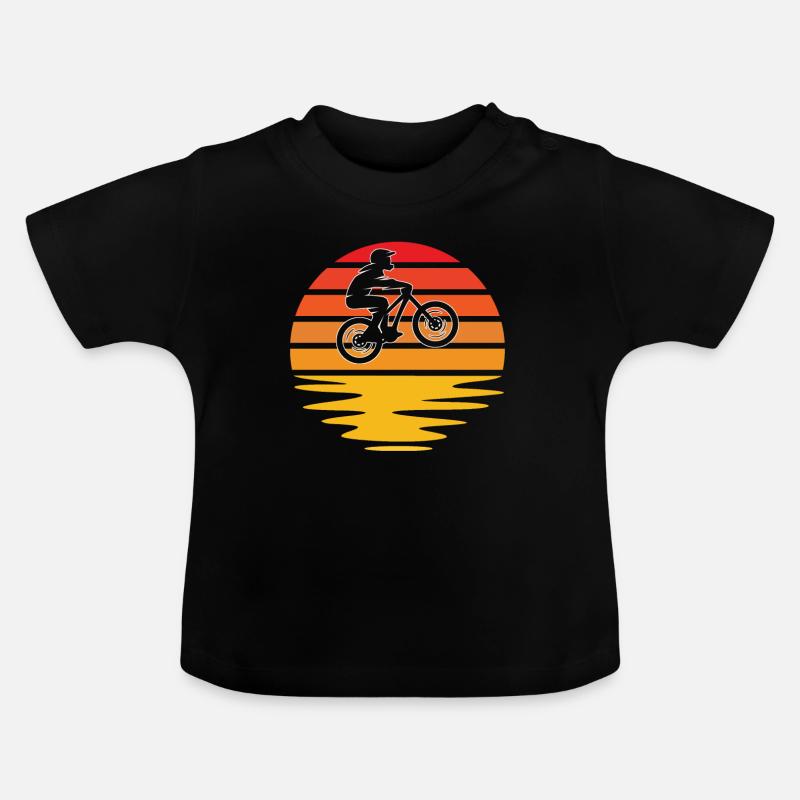 VTT rétro - T-shirt bio col rond Bébé - noir