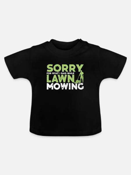 Rasenmähen - Baby Bio-T-Shirt mit Rundhals - Schwarz