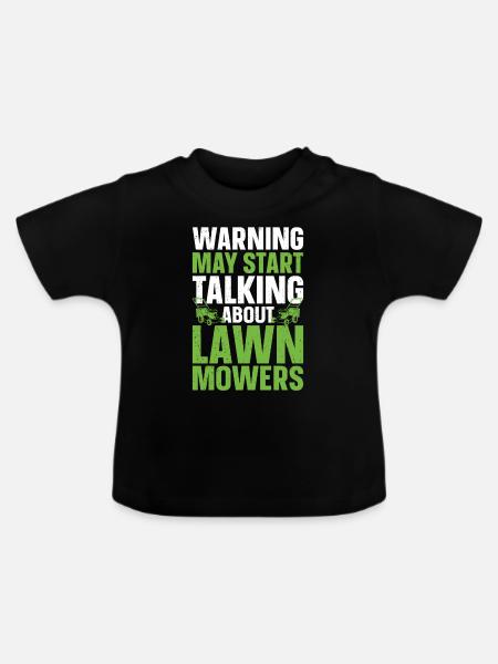 Rasenmähen - Baby Bio-T-Shirt mit Rundhals - Schwarz