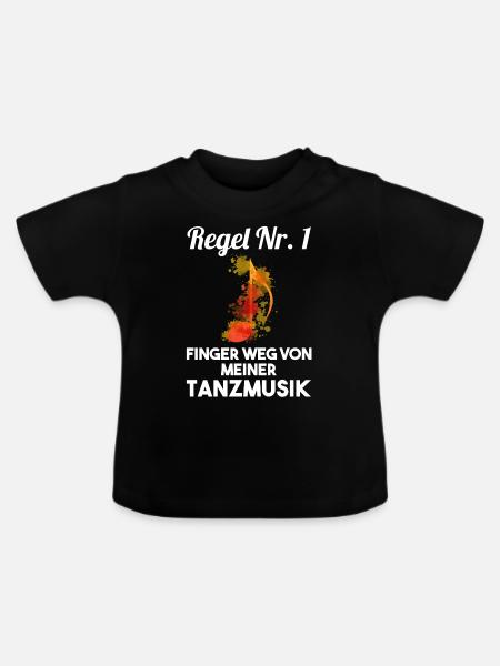 Tanzen Party Musik Tänzer - Baby Bio-T-Shirt mit Rundhals - Schwarz