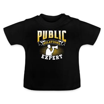 Public Relations Expert Job Profession PR - Baby Organic T-Shirt with Round Neck - black - Front
