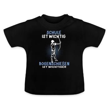 Bogenschießen wichtiger Bogenschütze Bogenschützen - Baby Bio-T-Shirt mit Rundhals - Schwarz - Vorne