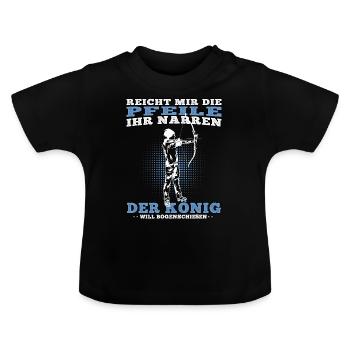 Der König Bogenschießen Bogenschütze Bogenschützen - Baby Bio-T-Shirt mit Rundhals - Schwarz - Vorne