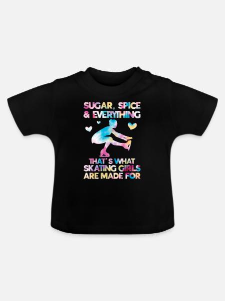 Eislaufen - Baby Bio-T-Shirt mit Rundhals - Schwarz