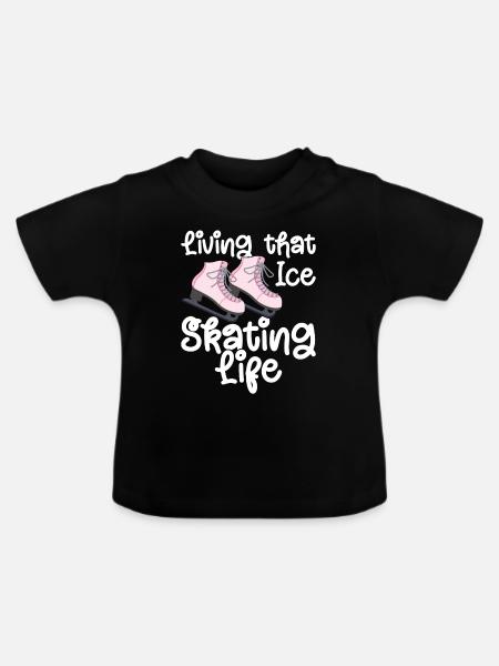 Eislaufen - Baby Bio-T-Shirt mit Rundhals - Schwarz