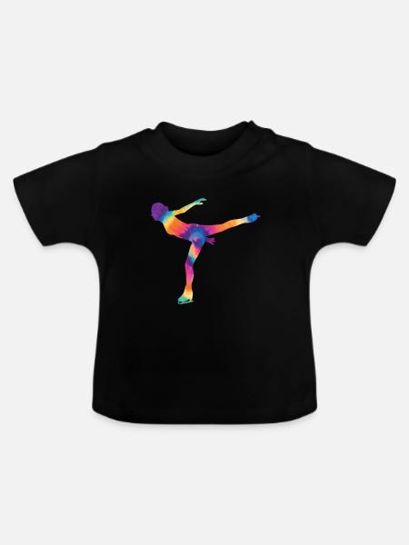 Eislaufen - Baby Bio-T-Shirt mit Rundhals - Schwarz