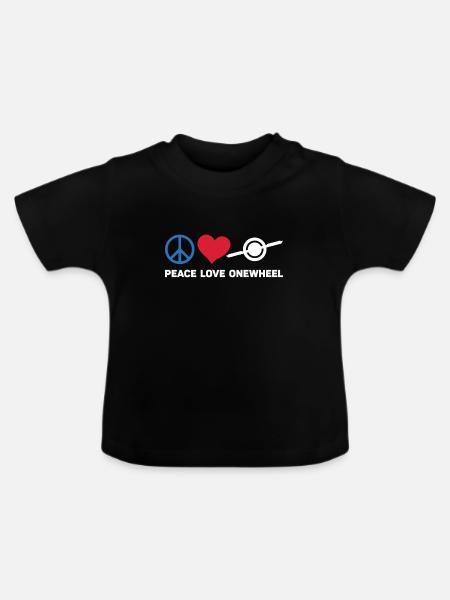 Einrad - Baby Bio-T-Shirt mit Rundhals - Schwarz