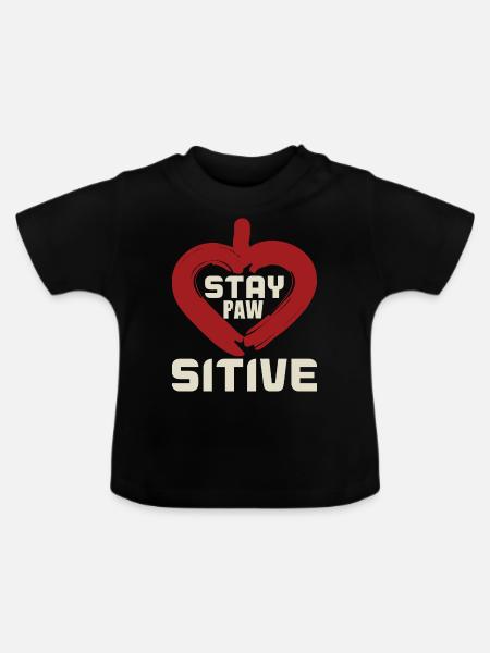 AUFENTHALT PFOTE - Baby Bio-T-Shirt mit Rundhals - Schwarz