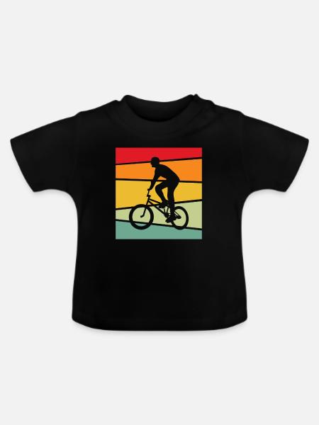 BMX Retro - Baby Bio-T-Shirt mit Rundhals - Schwarz