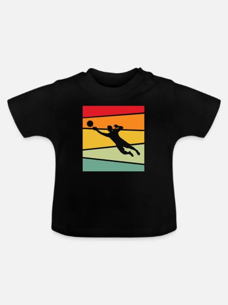 Torwart Retro - Baby Bio-T-Shirt mit Rundhals - Schwarz