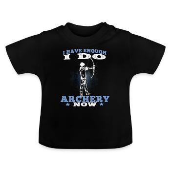 Je peux faire du tir à l’arc Archer - T-shirt bio col rond Bébé - noir - Devant