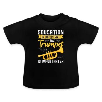 Trompete - Baby Bio-T-Shirt mit Rundhals - Schwarz - Vorne