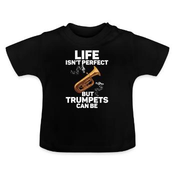 Trompete - Baby Bio-T-Shirt mit Rundhals - Schwarz - Vorne