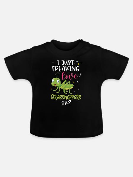 Grashüpfer - Baby Bio-T-Shirt mit Rundhals - Schwarz