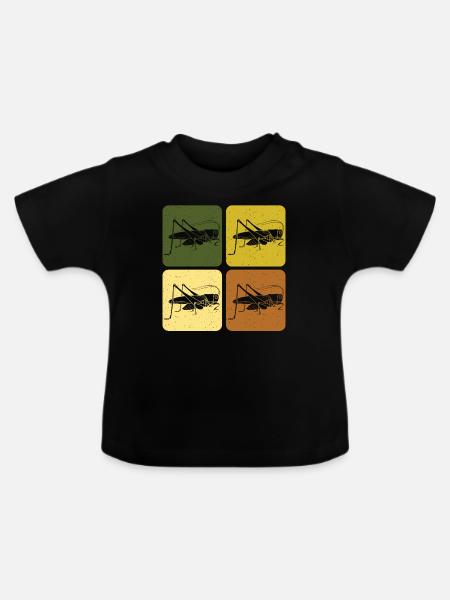 Grashüpfer - Baby Bio-T-Shirt mit Rundhals - Schwarz