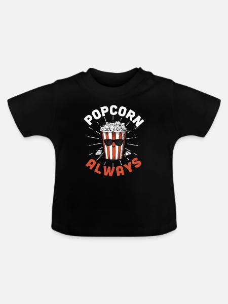Popcorn - Baby Bio-T-Shirt mit Rundhals - Schwarz
