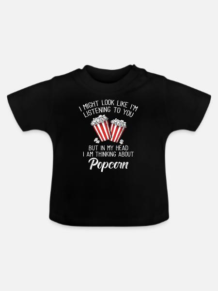 Popcorn - Baby Bio-T-Shirt mit Rundhals - Schwarz