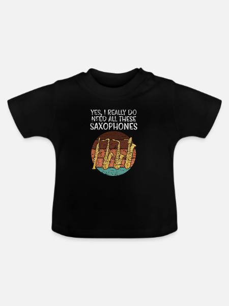 Saxophone Arten - Baby Bio-T-Shirt mit Rundhals - Schwarz