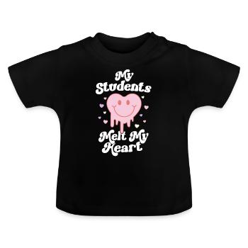 Retro Valentinstag Lehrer Meine Schüler schmelzen meine - Baby Bio-T-Shirt mit Rundhals - Schwarz - Vorne