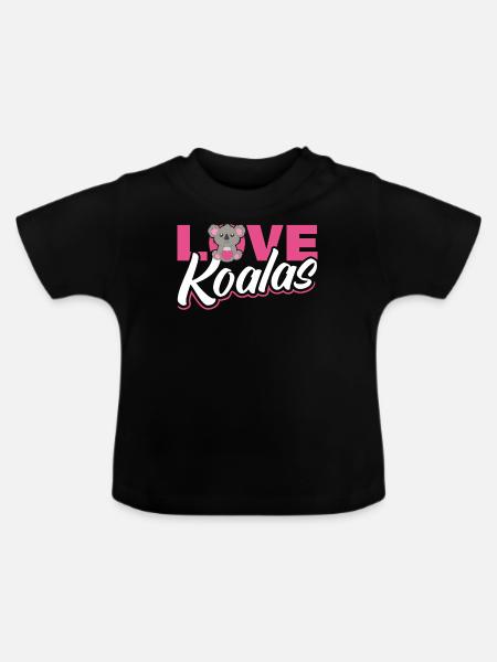 Love Koalas - Baby Bio-T-Shirt mit Rundhals - Schwarz