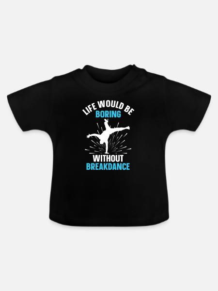 Break Dance - Baby Bio-T-Shirt mit Rundhals - Schwarz