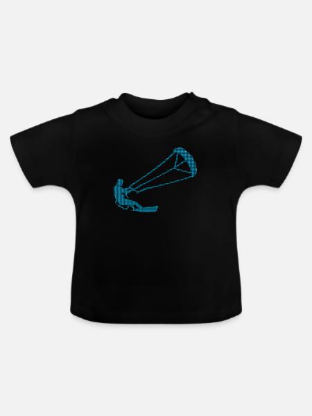 kite surfen - Baby Bio-T-Shirt mit Rundhals - Schwarz