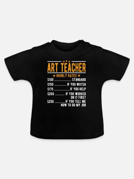 Kunstlehrer Stundenlohn - Baby Bio-T-Shirt mit Rundhals - Schwarz