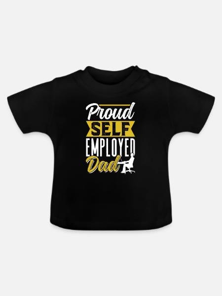 Stolzer Selbständiger Vater Selbstständig - Baby Bio-T-Shirt mit Rundhals - Schwarz