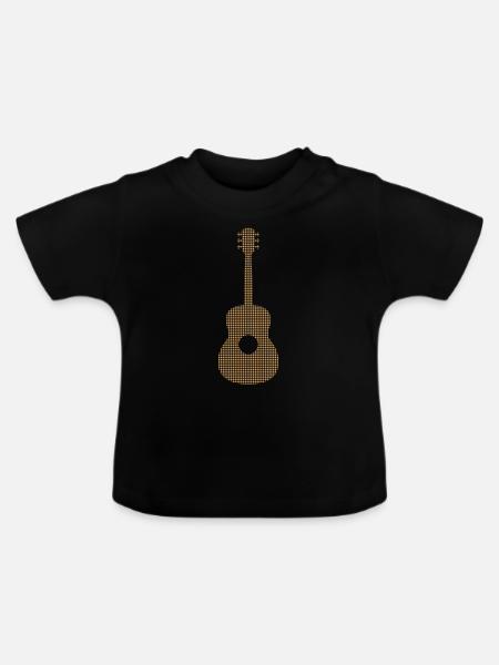 Gitarre - Baby Bio-T-Shirt mit Rundhals - Schwarz