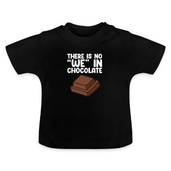 Chocolat drôle Chocolat Citation - T-shirt bio col rond Bébé - noir - Devant