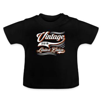 Édition Limitée Millésime 2019 - T-shirt bio col rond Bébé - noir - Devant