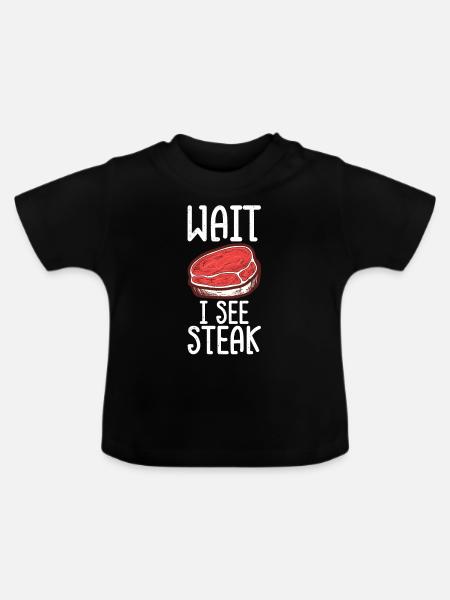 Steak - Baby Bio-T-Shirt mit Rundhals - Schwarz